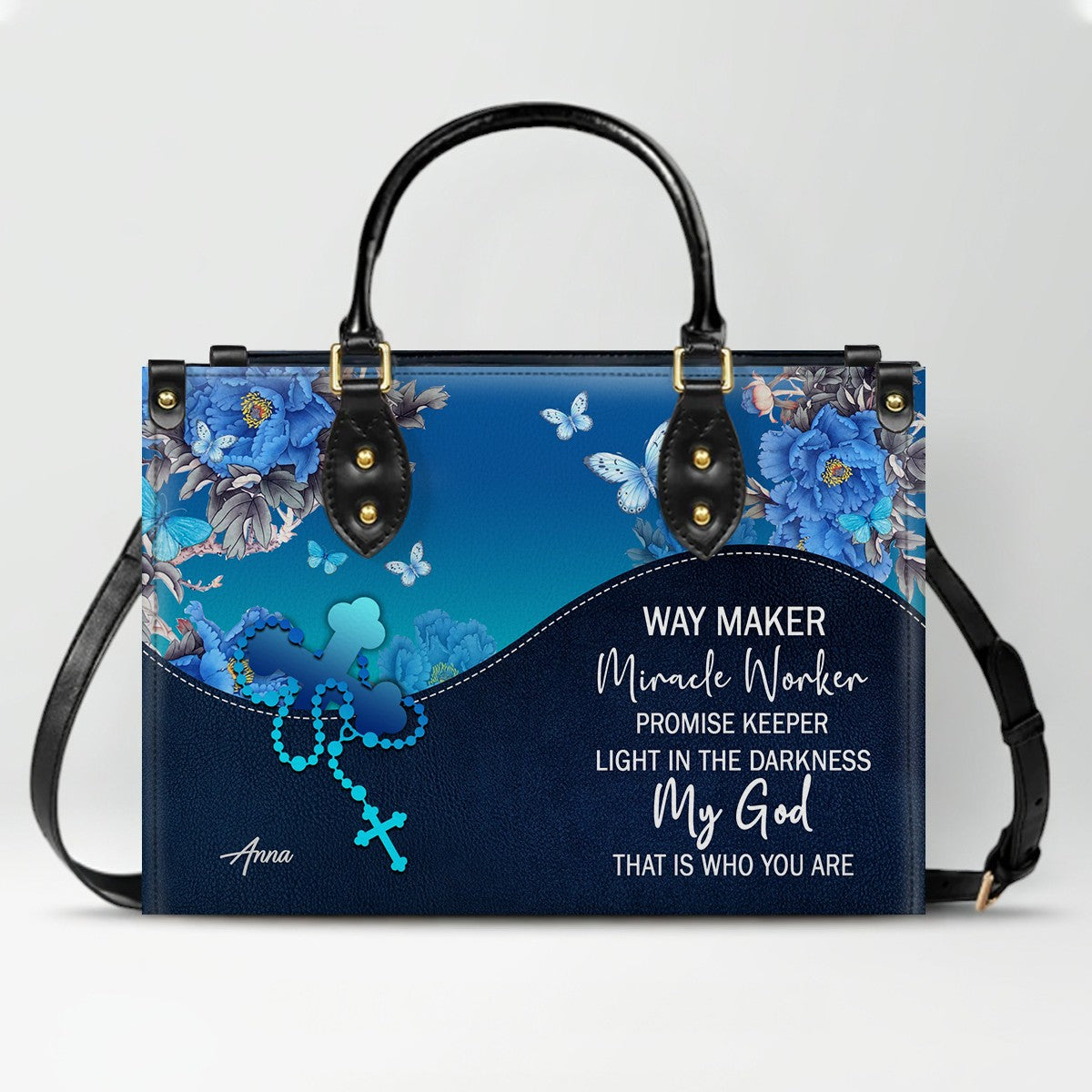 Personalized Christian Leather Handbag for Women – Custom Name & Bible Verse – Inspirational Faith Purse by CHRISTIANARTBAG