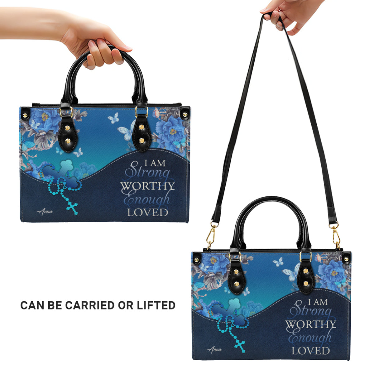 Personalized Christian Leather Handbag for Women – Custom Name & Bible Verse – Inspirational Faith Purse by CHRISTIANARTBAG