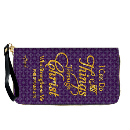 Personalized Leather Handbag for Women – “I Can Do All Things Through Christ” Philippians 4:13 | Christian Gift for Mom | CHRISTIANARTBAG CAB31626
