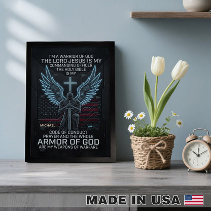 Christian Warrior Personalized Framed Poster – Armor of God Custom Wall Art by CHRISTIANARTBAG