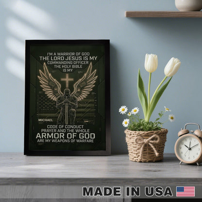 Christian Warrior Personalized Framed Poster – Armor of God Custom Wall Art by CHRISTIANARTBAG