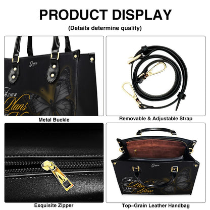 CHRISTIANARTBAG Personalized Leather Handbag - Custom Name & Bible Verse Butterfly Tote - Faith-Inspired Gift for Women CAB02020326