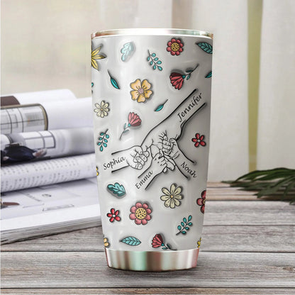 Christianartbag Drinkware, Personalized Holding Moms Hand 3D Inflated Effect You Hold Our Hands.