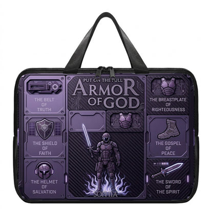 Personalized Laptop Bag by CHRISTIANARTBAG | Armor of God Custom Name Tech Case | Custom Color Christian Computer Sleeve Protective Cover for Men & Women CAB0162526