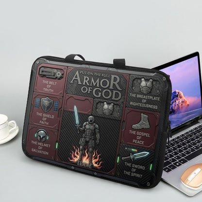 Personalized Laptop Bag by CHRISTIANARTBAG | Armor of God Custom Name Tech Case | Custom Color Christian Computer Sleeve Protective Cover for Men & Women CAB0162526