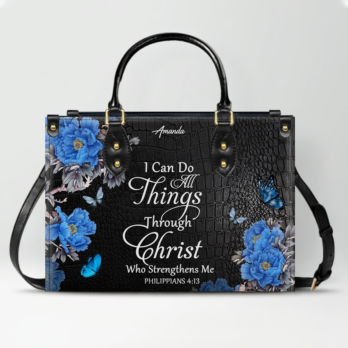 Personalized Christian Leather Handbag & Long Wallet Set – Christian Bible Verse Bag | CHRISTIANARTBAG CAB01012326
