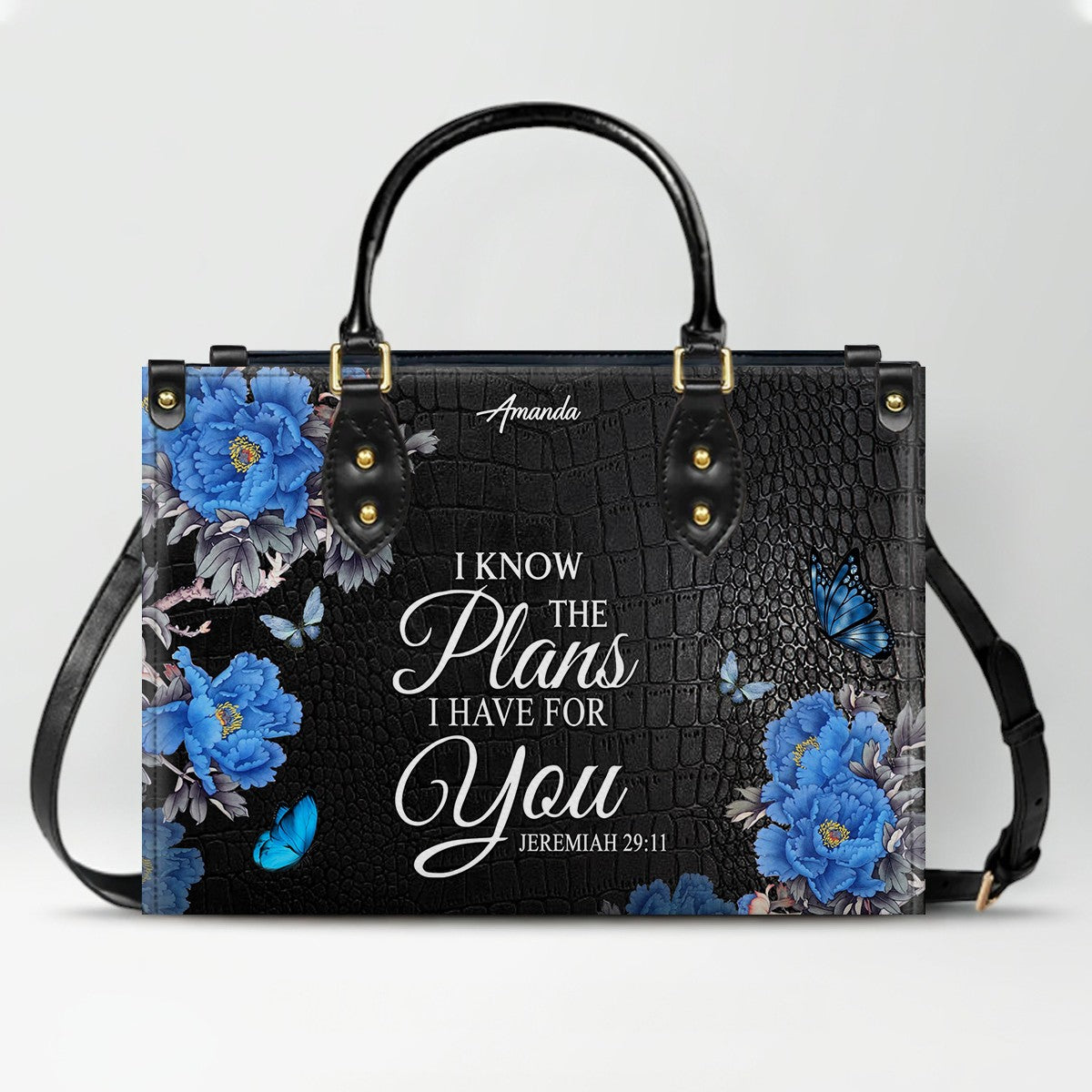 Personalized Christian Leather Handbag & Long Wallet Set – Christian Bible Verse Bag | CHRISTIANARTBAG CAB01012326