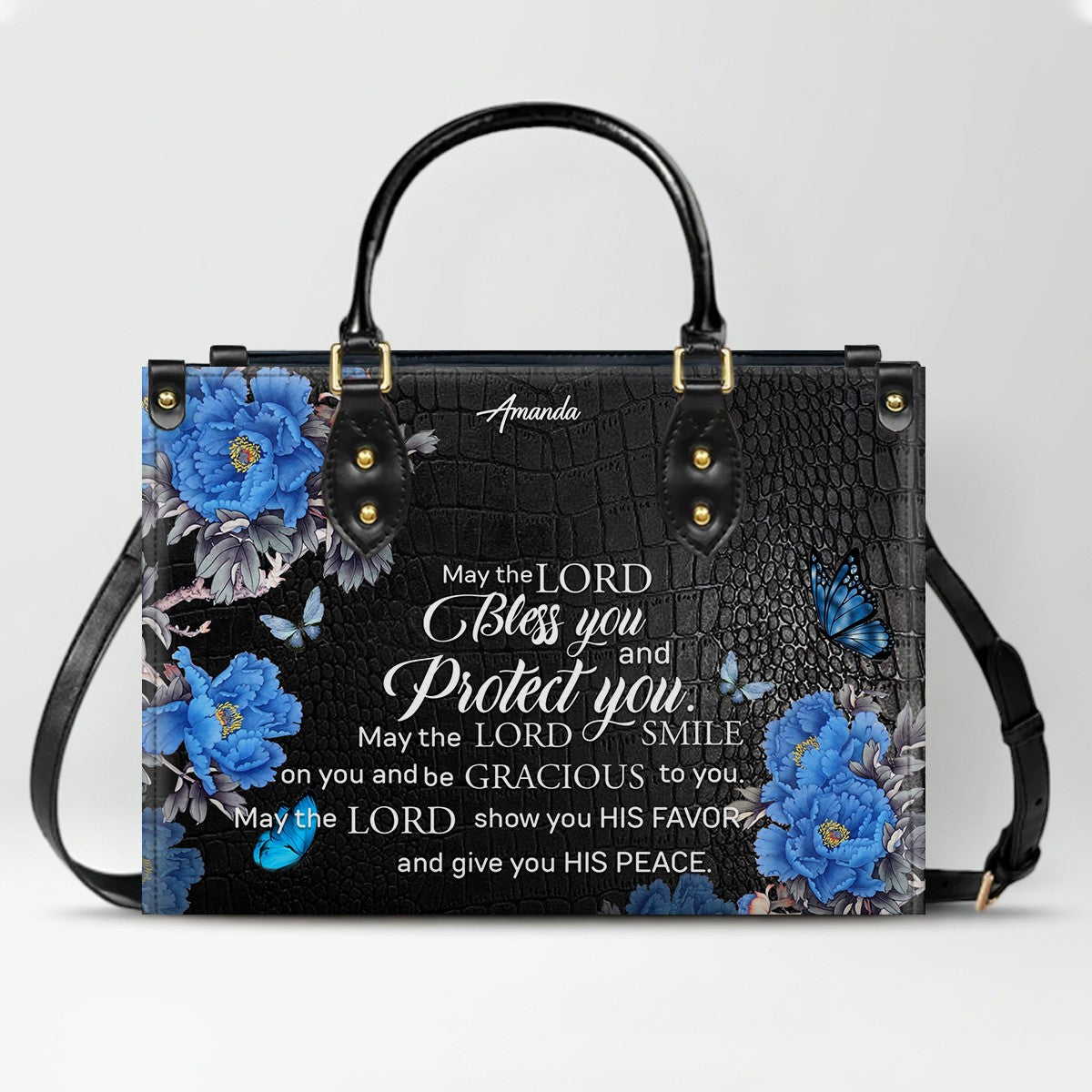 Personalized Christian Leather Handbag & Long Wallet Set – Christian Bible Verse Bag | CHRISTIANARTBAG CAB01012326