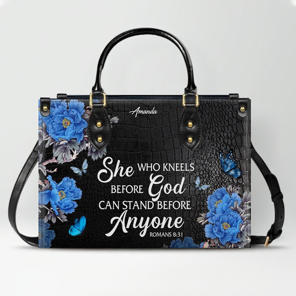Personalized Christian Leather Handbag & Long Wallet Set – Christian Bible Verse Bag | CHRISTIANARTBAG CAB01012326