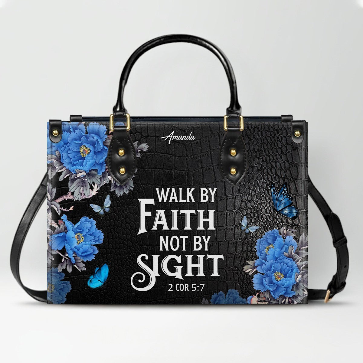 Personalized Christian Leather Handbag & Long Wallet Set – Christian Bible Verse Bag | CHRISTIANARTBAG CAB01012326