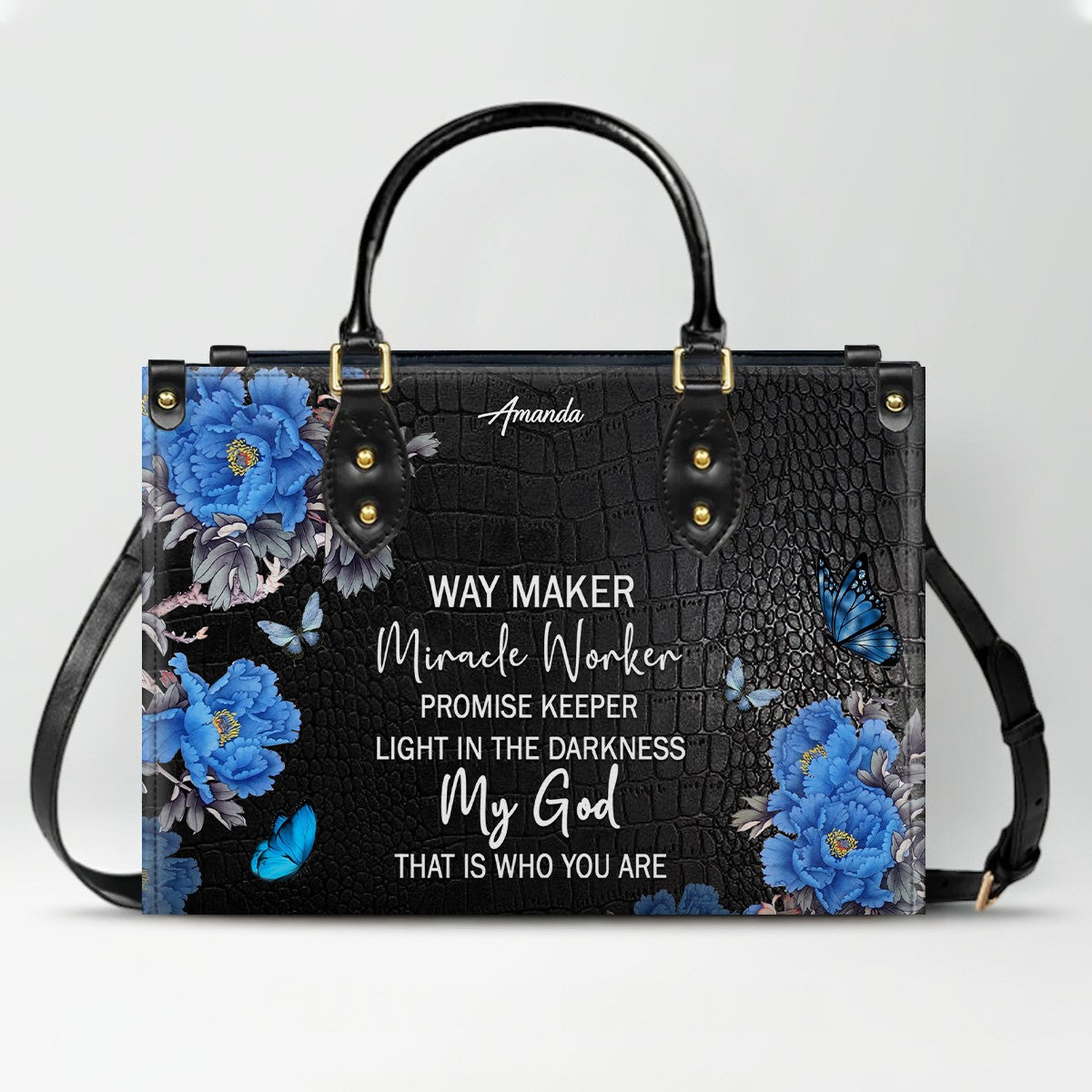 Personalized Christian Leather Handbag & Long Wallet Set – Christian Bible Verse Bag | CHRISTIANARTBAG CAB01012326