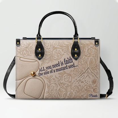 Personalized Leather Handbag "Faith as a Mustard Seed" | CHRISTIANARTBAG 02080526