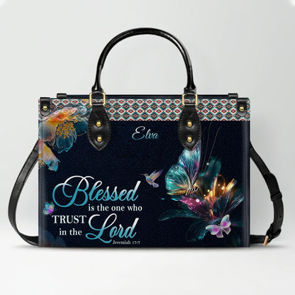 Christianartbag Handbags- Blessed Is The One Who Trusts In The Lord Jeremiah 17:7 - Personalized Leather Handbag - CABLTB01120225