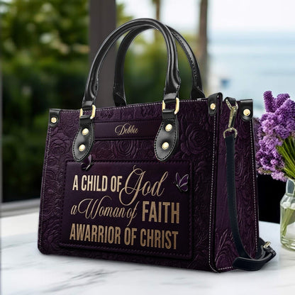 Personalized A Child Of God Leather Handbag | CHRISTIANARTBAG 01080426