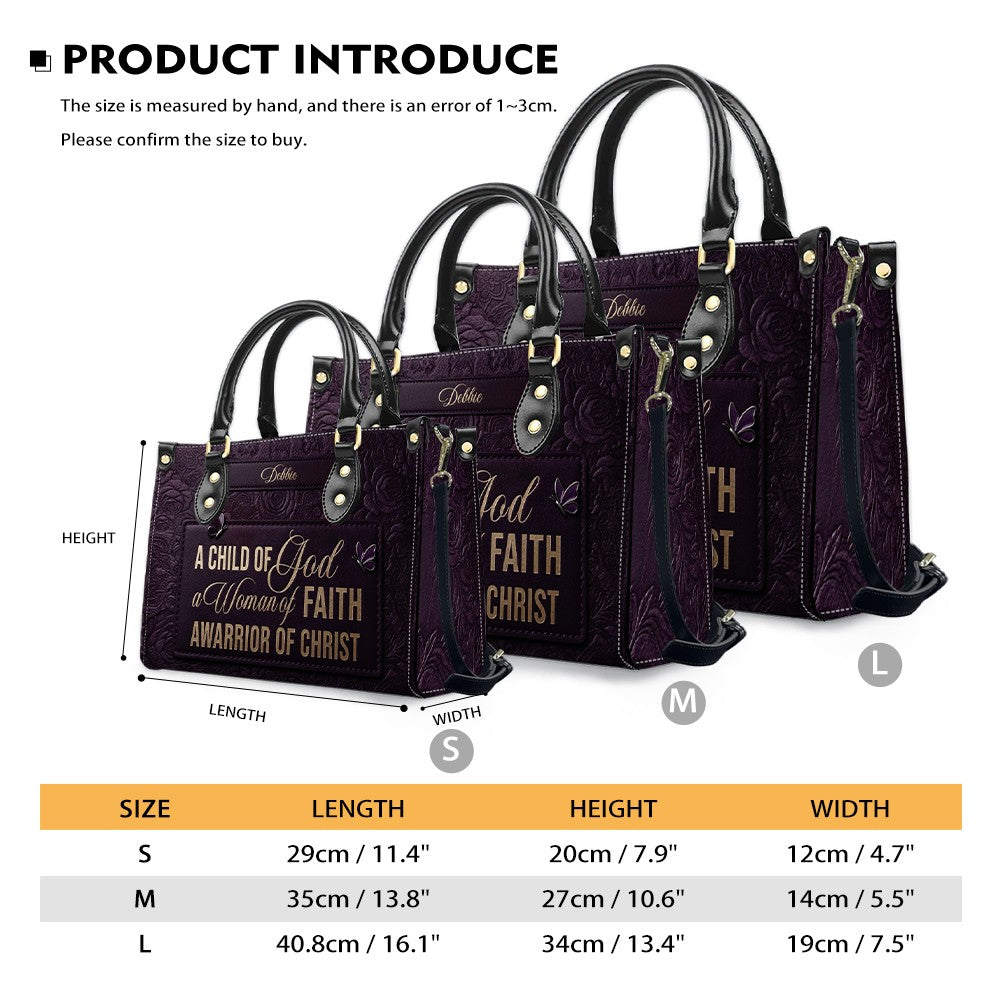 Personalized A Child Of God Leather Handbag | CHRISTIANARTBAG 01080426
