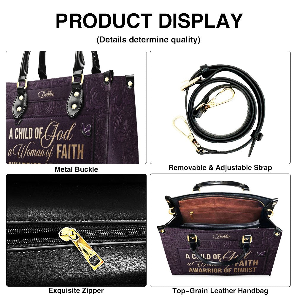 Personalized A Child Of God Leather Handbag | CHRISTIANARTBAG 01080426