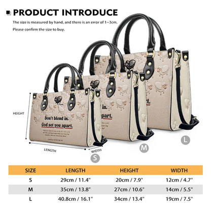 Personalized Christian Leather Handbag - Custom Name "God Set You Apart" Tote Bag | CHRISTIANARTBAG 04080526