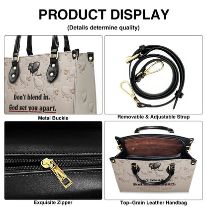 Personalized Christian Leather Handbag - Custom Name "God Set You Apart" Tote Bag | CHRISTIANARTBAG 04080526