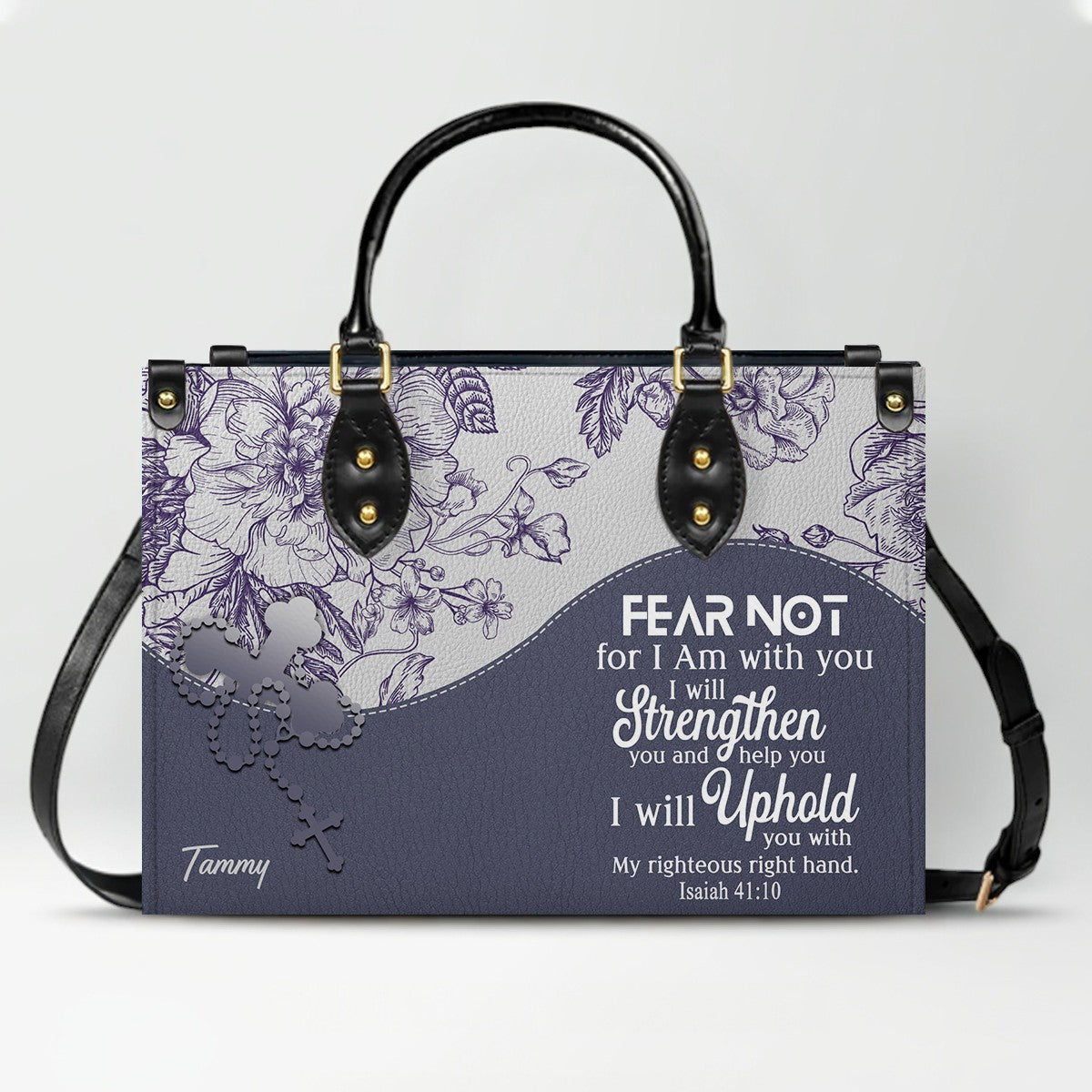 Personalized Leather Handbag with Bible Verses – Custom Color – Christian Tote Purse for Women | CHRISTIANARTBAG