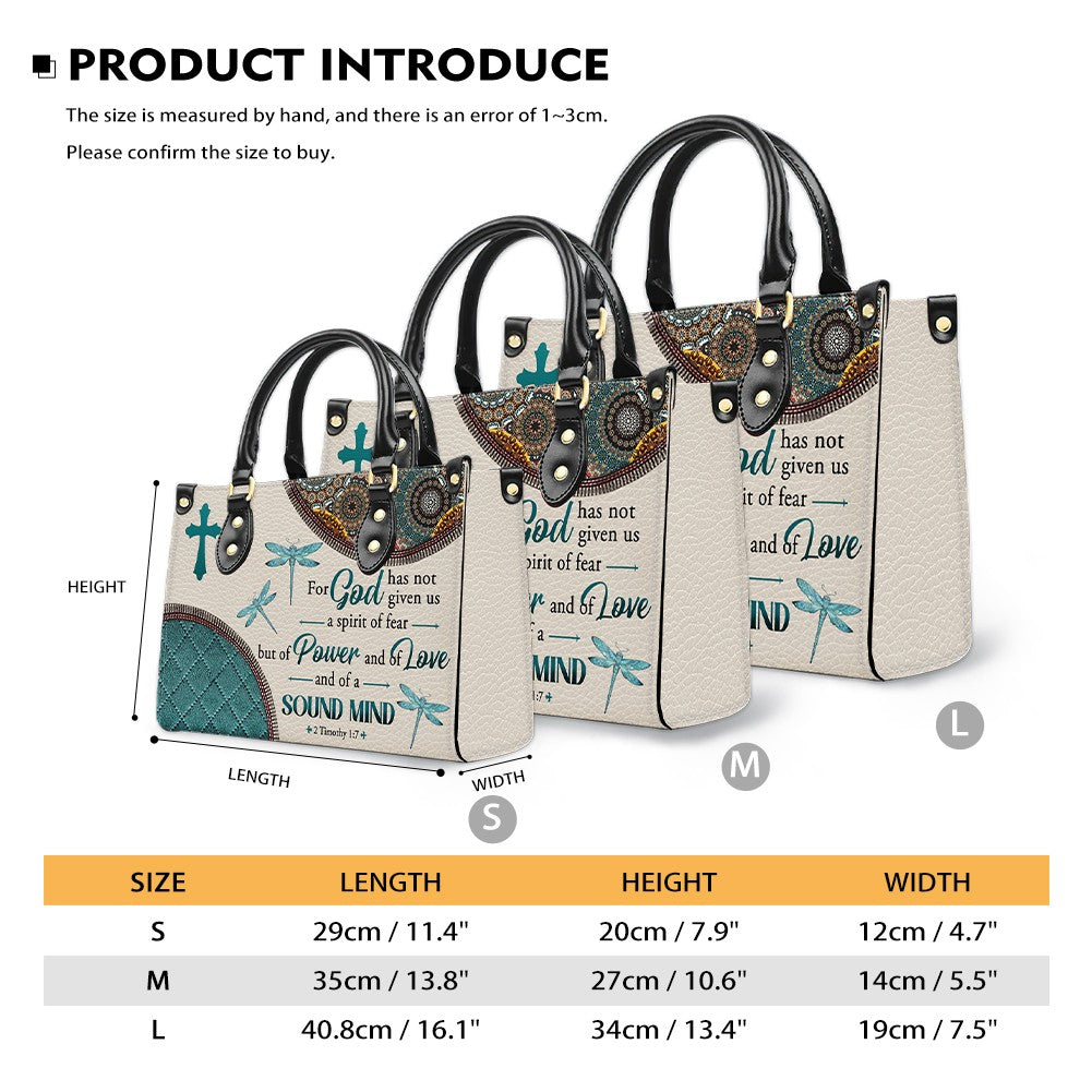 Christianart Designer Handbags, For God Has Not Given Us A Spirit Of Fear 2 Timothy 1 7 Dragonfly Mandala, Personalized Gifts, Gifts for Women.