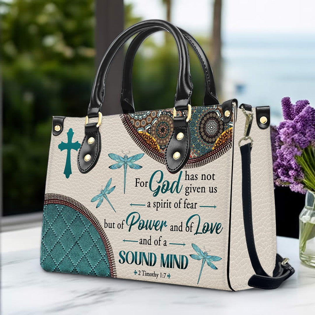 Christianart Designer Handbags, For God Has Not Given Us A Spirit Of Fear 2 Timothy 1 7 Dragonfly Mandala, Personalized Gifts, Gifts for Women.