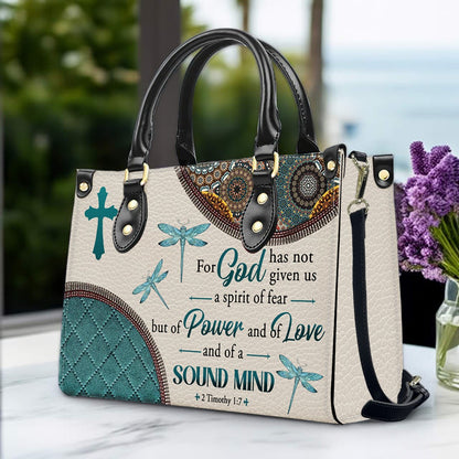 Christianart Designer Handbags, For God Has Not Given Us A Spirit Of Fear 2 Timothy 1 7 Dragonfly Mandala, Personalized Gifts, Gifts for Women.