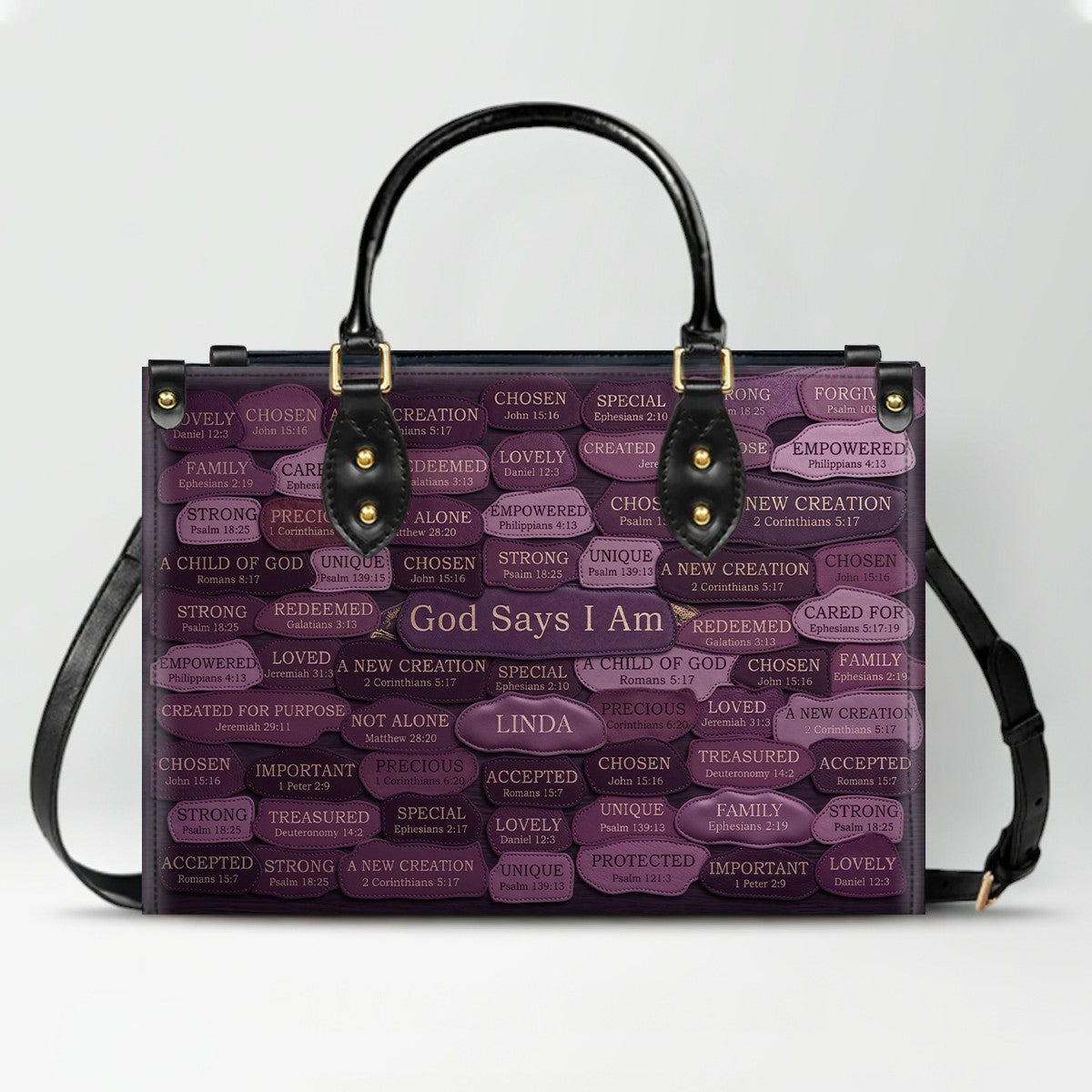 Personalized Leather Handbag - God Says I Am Christian Purse | CHRISTIANARTBAG 01080526