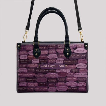 Personalized Leather Handbag - God Says I Am Christian Purse | CHRISTIANARTBAG 01080526
