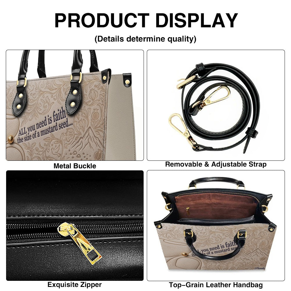 Personalized Leather Handbag "Faith as a Mustard Seed" | CHRISTIANARTBAG 02080526