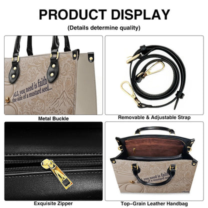 Personalized Leather Handbag "Faith as a Mustard Seed" | CHRISTIANARTBAG 02080526