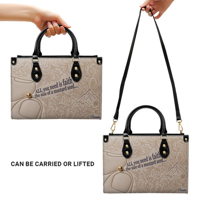 Personalized Leather Handbag "Faith as a Mustard Seed" | CHRISTIANARTBAG 02080526