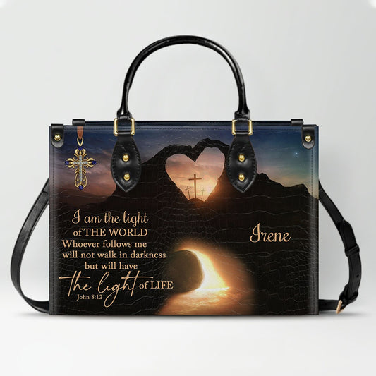 Christianart Handbag, Personalized Hand Bag, I Am The Light Of The World, Personalized Gifts, Gifts for Women.