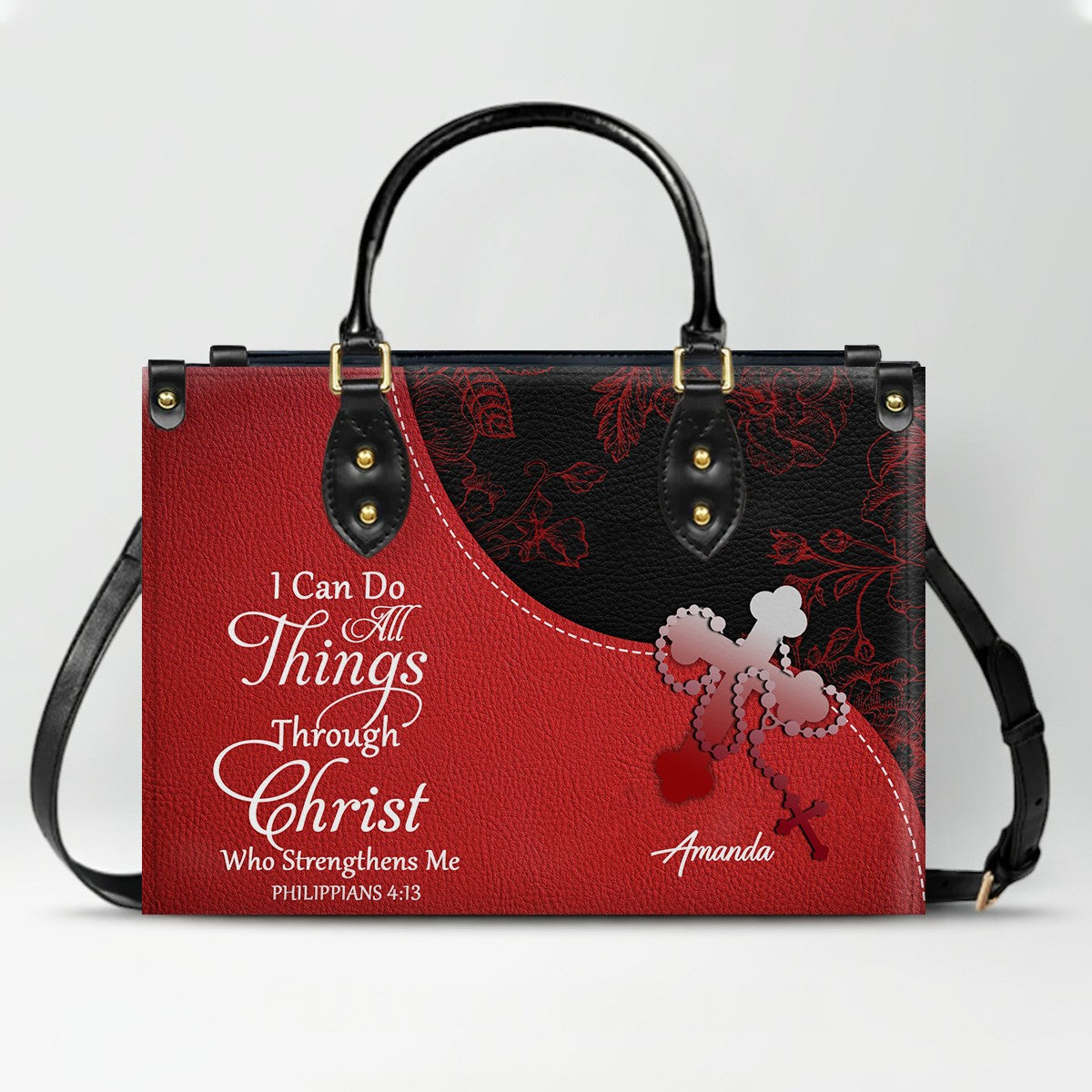 Personalized Leather Handbag with Bible Verses – Custom Color – Christian Tote Purse for Women | CHRISTIANARTBAG