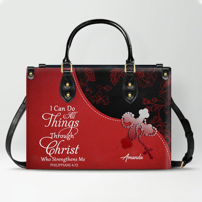 Personalized Leather Handbag with Bible Verses – Custom Color – Christian Tote Purse for Women | CHRISTIANARTBAG