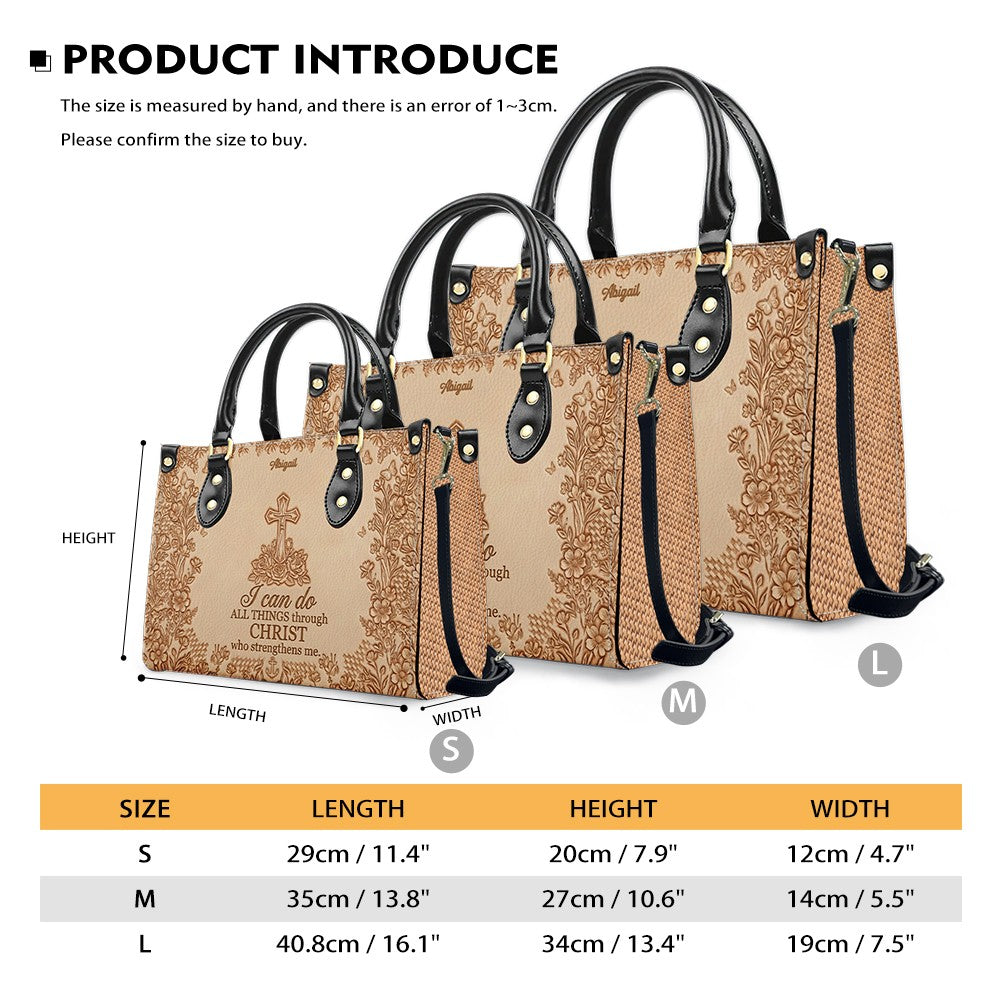 Personalized Leather Handbag with Custom Bible Verse | Meaningful Christian Gift for Her | CHRISTIANARTBAG 01071726