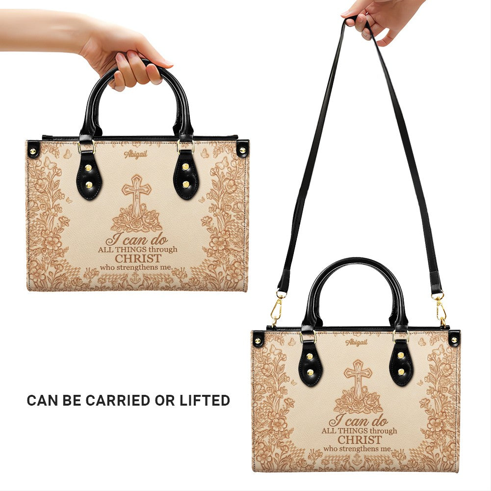 Personalized Leather Handbag with Custom Bible Verse | Meaningful Christian Gift for Her | CHRISTIANARTBAG 01071726