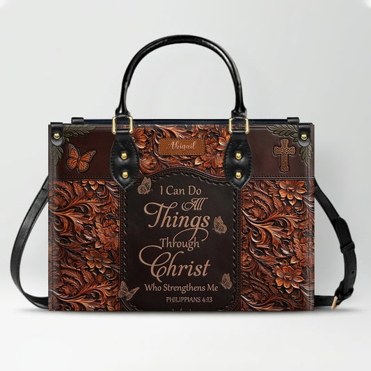 CHRISTIANARTBAG Personalized Leather Handbag with Custom Name & Scripture | CHRISTIANARTBAG™ CAB017926