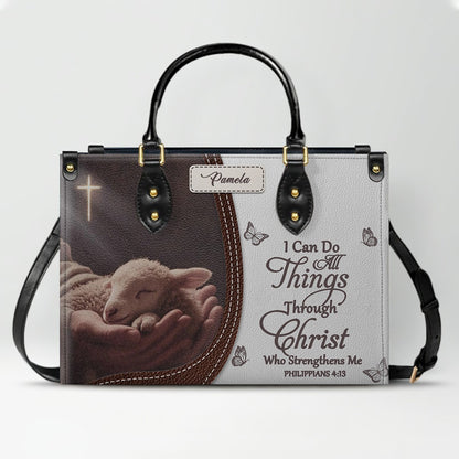 Personalized Christian Leather Handbag with Bible Verse – Faith-Inspired Gift for Women