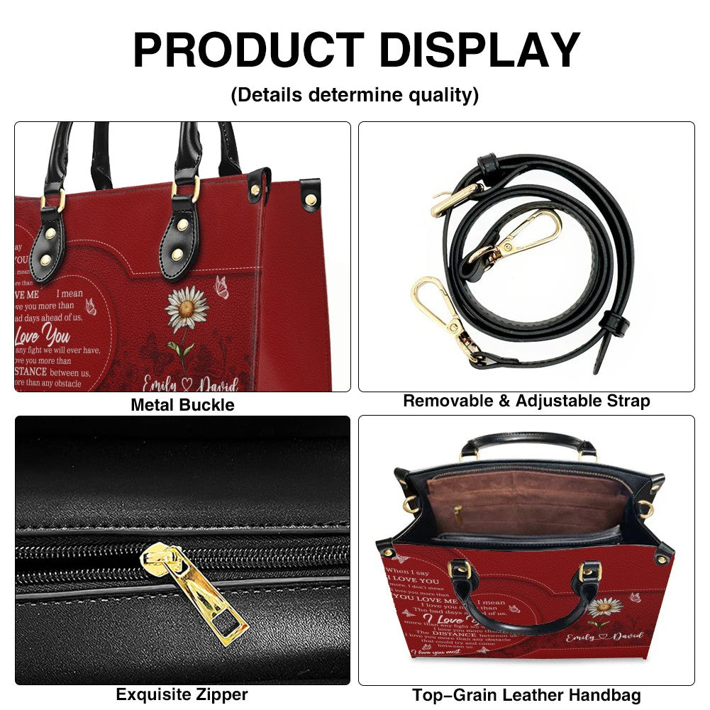 Personalized Leather Handbag with Custom Name & Birth Flowers – CHRISTIANARTBAG Christian Gift for Her