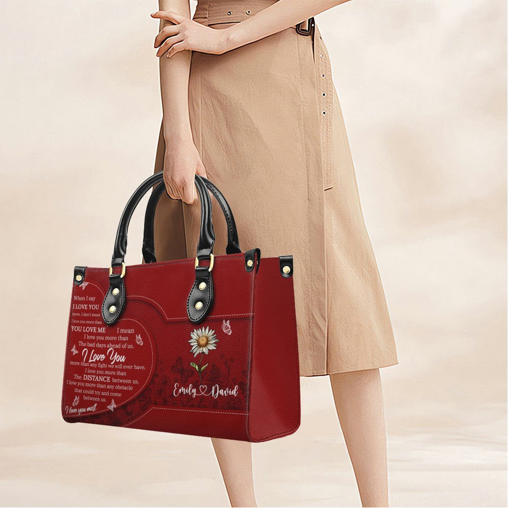 Personalized Leather Handbag with Custom Name & Birth Flowers – CHRISTIANARTBAG Christian Gift for Her