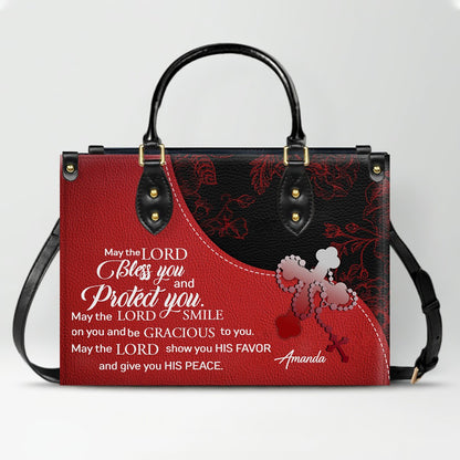 Personalized Leather Handbag with Bible Verses – Custom Color – Christian Tote Purse for Women | CHRISTIANARTBAG