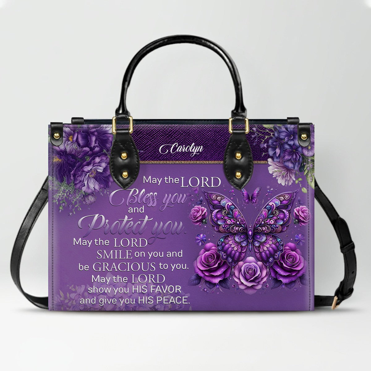 Custom Engraved Leather Handbag - Elegance & Faith Combined - CHRISTIANARTBAG CABLTHB01070424.