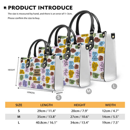 Christianartbag Handbags, My Daily Bible Affirmations Leather Bags, Personalized Bags, Gifts for Women, Christmas Gift, CABLTB01121525