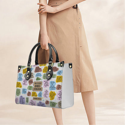 Christianartbag Handbags, My Daily Bible Affirmations Leather Bags, Personalized Bags, Gifts for Women, Christmas Gift, CABLTB01121525