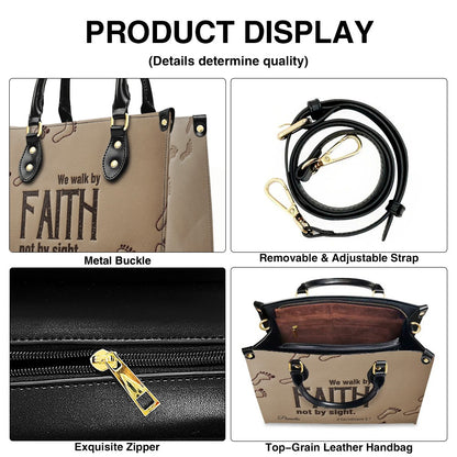 Custom Name "We Walk By Faith" Christian Leather Handbag – Personalized Faith-Based Women’s Tote Purse | CHRISTIANARTBAG 05080526