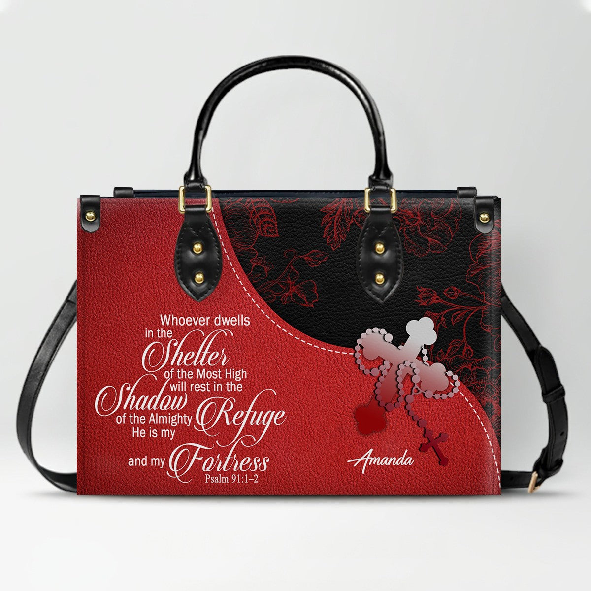 Personalized Leather Handbag with Bible Verses – Custom Color – Christian Tote Purse for Women | CHRISTIANARTBAG