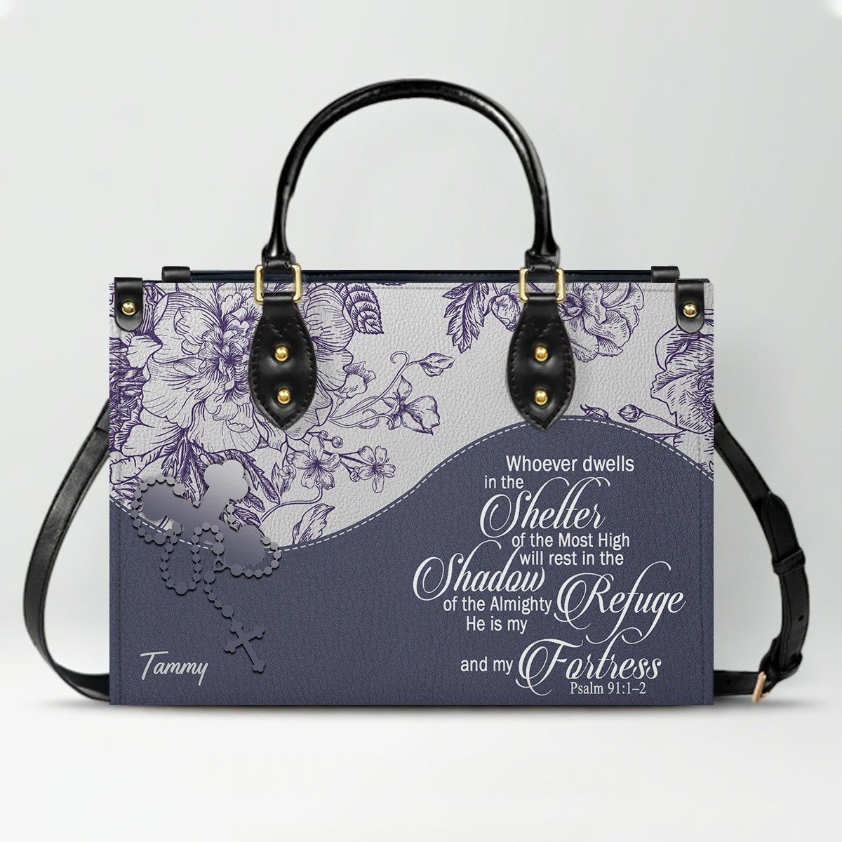 Personalized Leather Handbag with Bible Verses – Custom Color – Christian Tote Purse for Women | CHRISTIANARTBAG