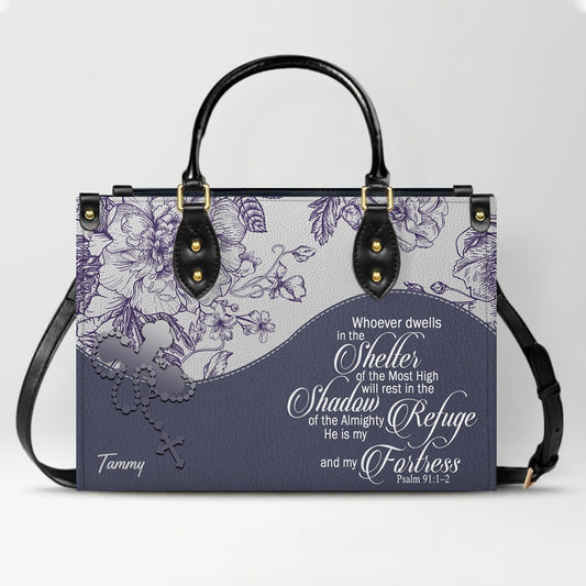 Personalized Leather Handbag with Bible Verses – Custom Color – Christian Tote Purse for Women | CHRISTIANARTBAG