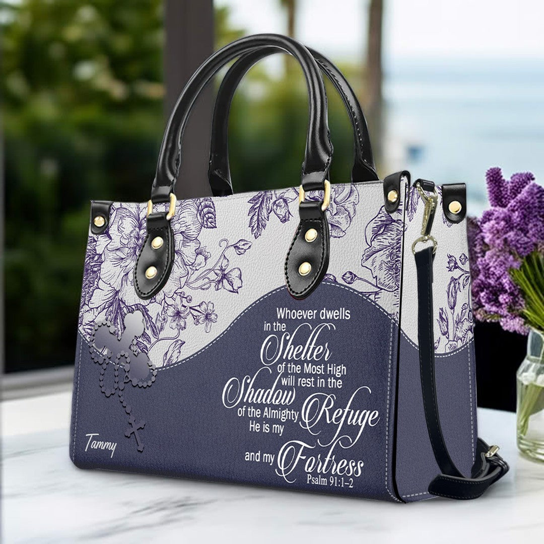 Personalized Leather Handbag with Bible Verses – Custom Color – Christian Tote Purse for Women | CHRISTIANARTBAG