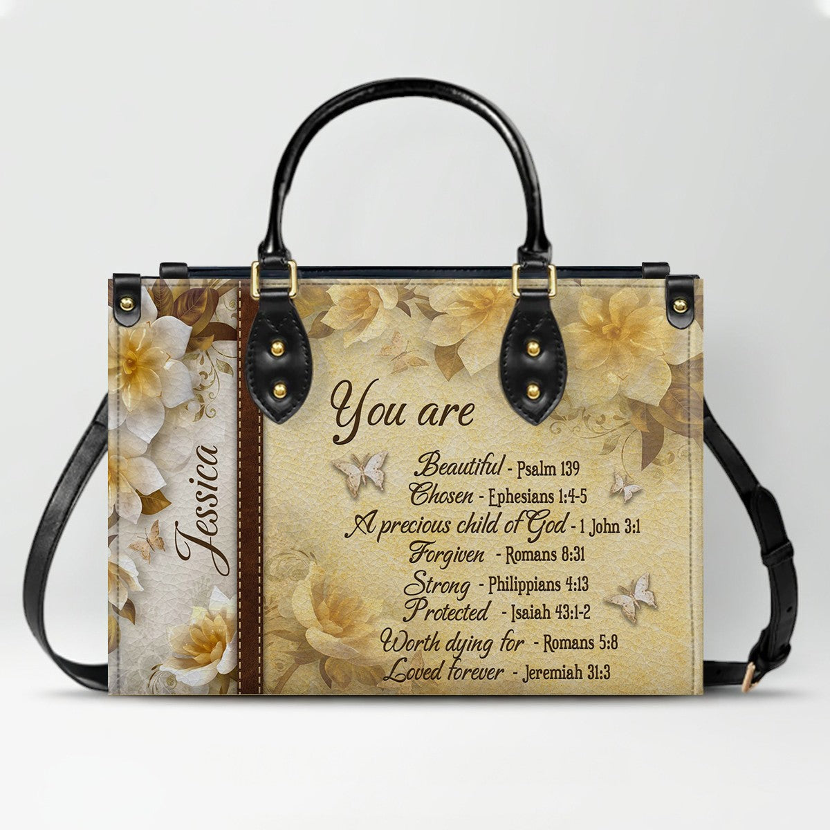 Christianartbag Handbags, You Are Protected Beautiful Strong Loved Leather Bags, Personalized Bags, Gifts for Women, Christmas Gift, CABLTB01300723.